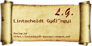 Lintscheidt Gyöngyi névjegykártya
